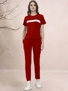 DTR FASHION Printed T-Shirt & Trousers Co-Ords