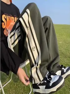 HERE&NOW Men Straight Fit Side Stripes Korean Pant