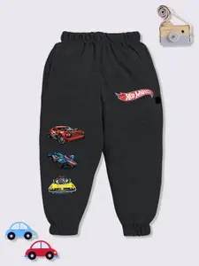 YK X Minute Mirth Boys Pure Cotton Hot Wheels Printed Relaxed Fit Joggers
