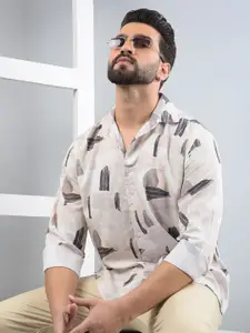 Crimsoune Club Men Classic Slim Fit Opaque Printed Casual Shirt