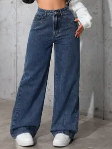 DressBerry Women Comfort Straight Fit High-Rise Light Fade Acid Wash Stretchable Jeans