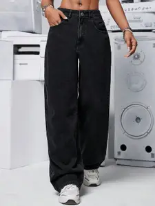 DressBerry Women Comfort Straight Fit High-Rise Light Fade Acid Wash Stretchable Jeans