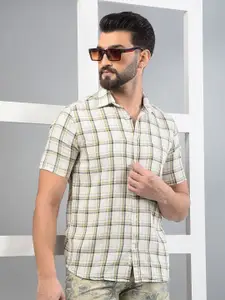 Crimsoune Club Men Classic Slim Fit Tartan Checks Opaque Checked Casual Shirt