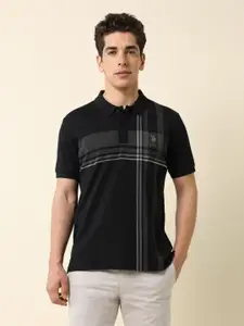 U.S. Polo Assn. Men Checked Polo Collar Pockets Slim Fit T-shirt