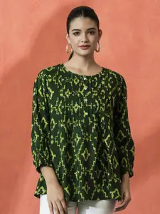 Sangria Printed A-Line Top