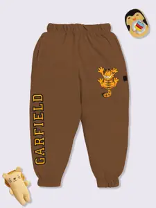 YK X Minute Mirth Boys Pure Cotton Garfield Printed Relaxed Fit Joggers