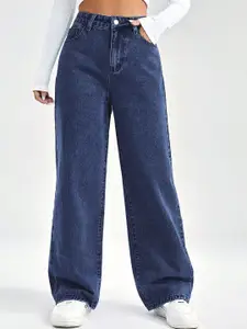 DressBerry Women Comfort Straight Fit High-Rise Light Fade Acid Wash Stretchable Jeans