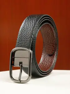 Teakwood Leathers Men Textured Leather Reversible Formal Belt