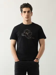 Arrow New York Men Floral Printed Pockets T-shirt