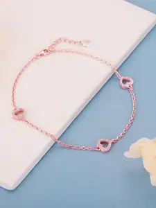GIVA Love Story 925 Sterling Silver Rose Gold-Plated Anklet