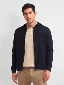 Arrow New York Men Printed Hooded Sweatshirt