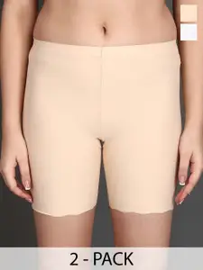 SHOPPY VILLA Pack of 2 Women Seamless Cotton Outdoor Cycling Shorts