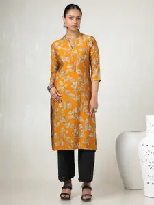 Soch Floral Printed Mandarin Collar Straight Kurta