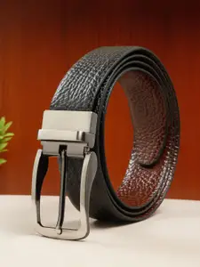 Teakwood Leathers Men Textured Leather Reversible Formal Belt