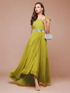 all about you Cold-Shoulder Georgette Maxi Dress