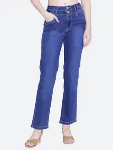FCK-3 Women Straight Fit High-Rise Light Fade Stretchable Jeans