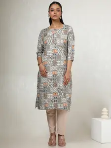 Soch Ethnic Motifs Printed Round Neck Straight Kurta