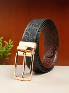 Teakwood Leathers Men Textured Leather Reversible Formal Belt