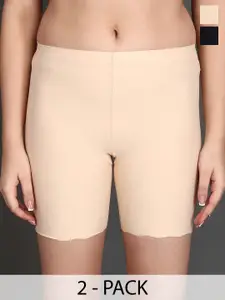 SHOPPY VILLA Pack of 2 Women Seamless Cotton Outdoor Cycling Shorts