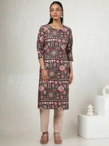 Soch Ethnic Motifs Printed Round Neck Straight Kurta
