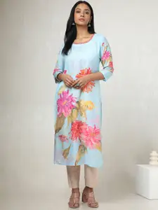 Soch Floral Printed Round Neck Straight Kurta