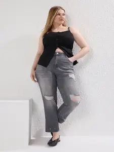 Trendyol Women Highly Distressed Heavy Fade Jeans