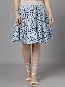KASSUALLY Printed Flared Above Knee Skirt