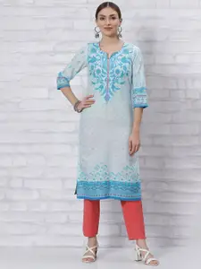 Rangriti Floral Printed Straight Kurta