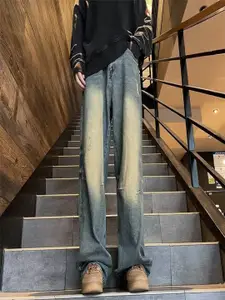 StyleCast Men Wide Leg High-Rise Light Fade Jeans