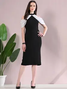 IUGA Cold-Shoulder Bodycon Midi Dress