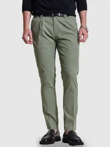 Snitch Men Slim Fit Pleated Formal Trouser