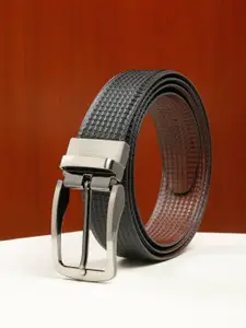 Teakwood Leathers Men Textured Leather Reversible Formal Belt