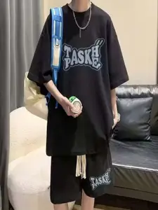 StyleCast Printed Round Neck T-Shirt With Shorts