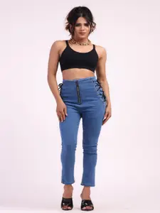 HIGH BUY Women Skin Tight Slim Fit High-Rise Low Distress Stretchable Jeans