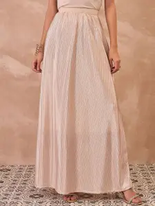 all about you Self-Design Pleated A-Line Skirt
