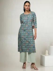 Soch Ethnic Motifs Printed Round Neck Straight Kurta