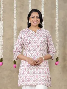 Aramya Floral Printed Straight Pure Cotton Kurti