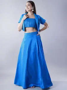 Utsav Fashion Embroidered Sequinned Shibori Ready to Wear Lehenga & Choli With Jacket