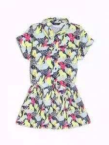 Allen Solly Junior Girls Printed Pure Cotton Shirt With Shorts