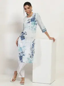 Rangriti Women Floral Printed Gotta Patti Kurta