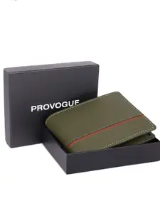 Provogue Men Striped Leather Two Fold Wallet