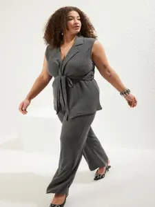 Trendyol Sleeveless Notched Lapel Top With Trousers