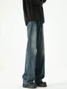 StyleCast Men Wide Leg High-Rise Light Fade Jeans