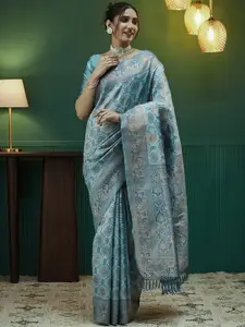 Satrani Woven Design Zari Pure Silk Banarasi Saree