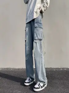 StyleCast Men Mildly Distressed Light Fade Jeans