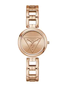 GUESS Women Brass Dial & Stainless Steel Bracelet Style Straps Analogue Watch U1438L3M
