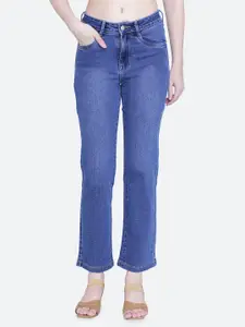 FCK-3 Women Straight Fit High-Rise Light Fade Stretchable Jeans