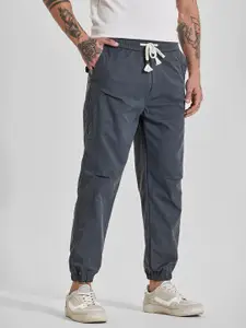 Snitch Men Dark Grey Mid Rise Relaxed Fit Track Pants