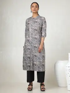 Soch Floral Printed Mandarin Collar Straight Kurta
