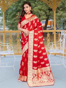 DEVATITHI Red Banarasi Saree